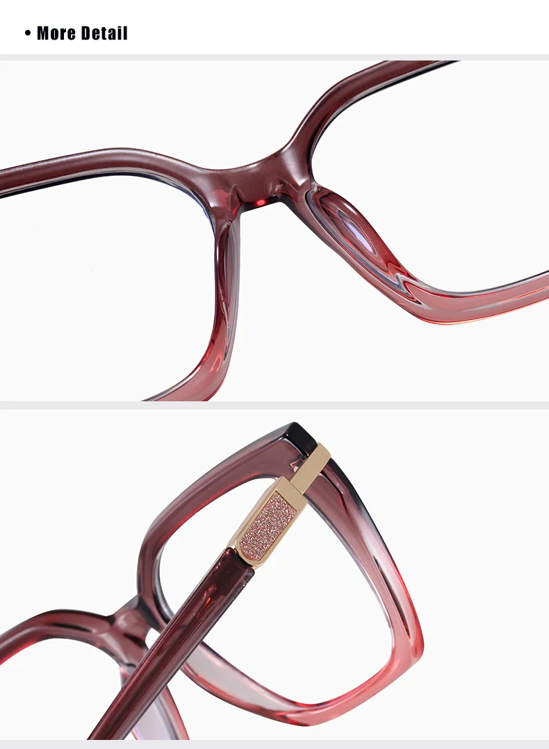 Ralferty 2025, hochwertige TR90-Brillengestelle für Damen, Anti-Blau, Computerbrille, Farbverlaufsrahmen, quadratische Optikrahmen in Nullqualität – Detail 16