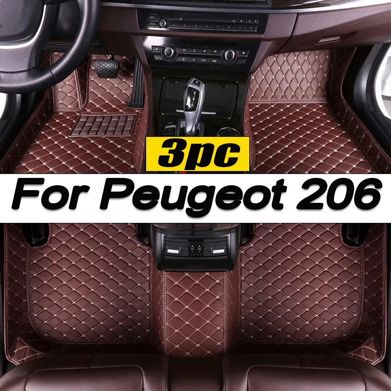 

Car Floor Mats For Peugeot 206 206+ 1998~2013 Carpets Rugs Luxury Leather Mat Interior Parts Car Accessories 1999 2000 2001 2002
