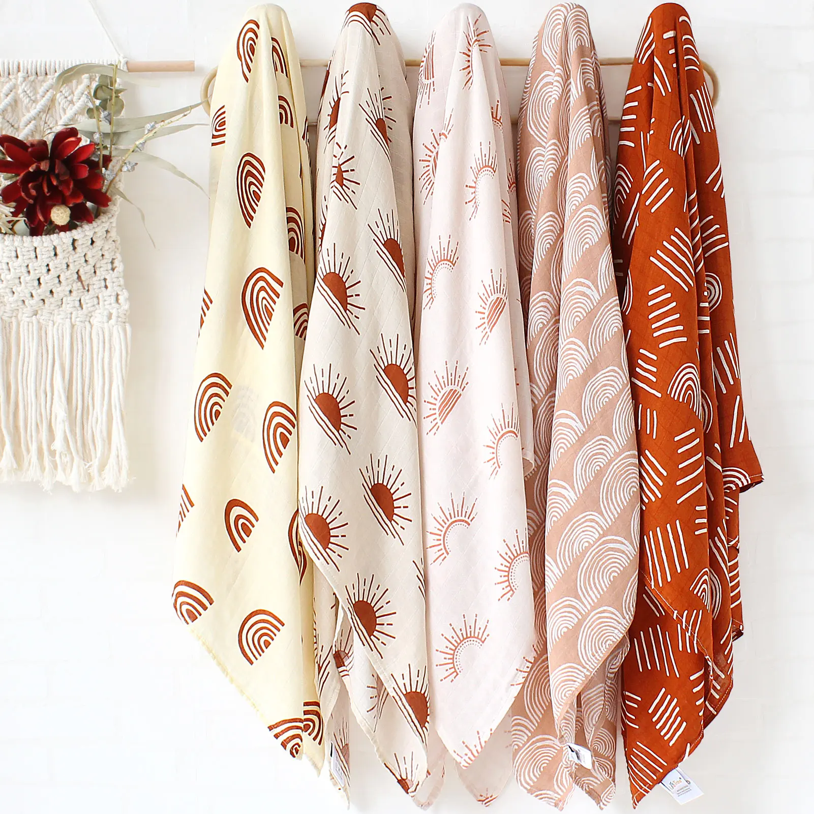 Bamboo Baby Blankets Newborn Baby Stuff Cotton Baby Muslin Swaddle Wraps Kid Blanket Soft Print Infant Towel Wrap 4