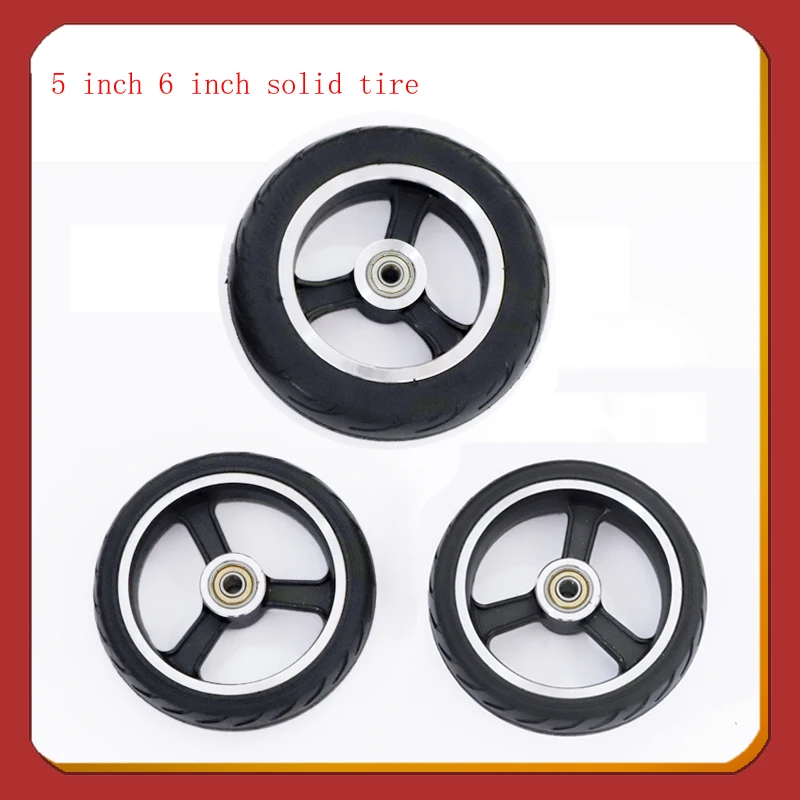 

5/6 дюймовая прочная твердая шина, док-станция колеса из сплава, диаметром 8/10 мм, отверстие вала 6X1 6x2, подходит для электрического скейтборда, тележки для водителя