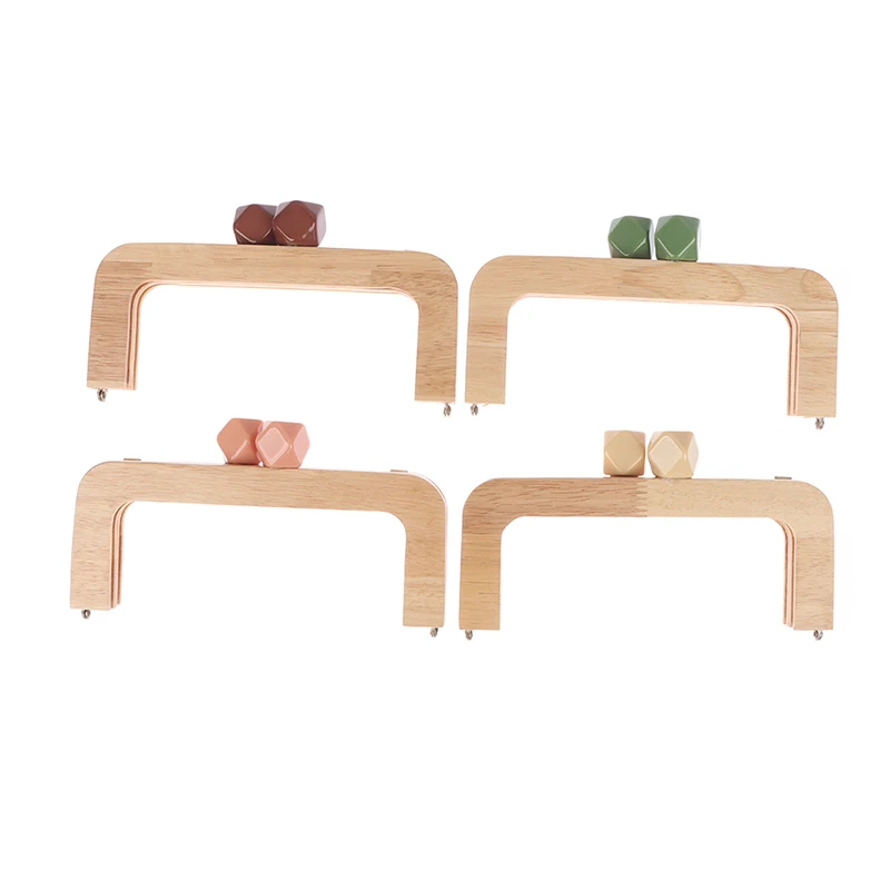 

20Cm Nature Color Nice Fashion Acrylic Candy Clasp Wooden Purse Frame Screws Handmade DIY Handbag Acessories Wood Purse Handle