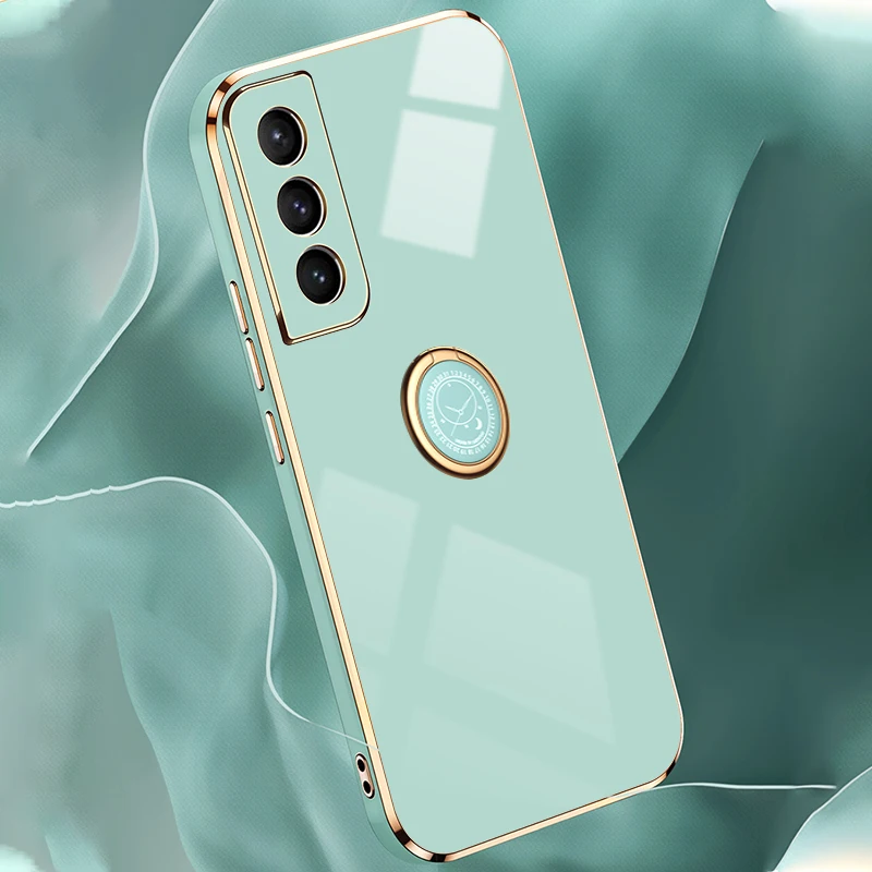 Plating Case Voor Samsung Galaxy A55 A35 A25 A05s A52 A32 A33 A73 A24 A34 A53 A54 A14 5G Siliconen Ring Houder Telefoon Cover_voghion.com
