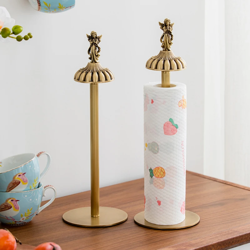 Home Dining Table Brass Napkin Roll Creative Deer Head Nordic Kitchen Vertical Oil Absorption Roll Paper Storage Tissue Holder