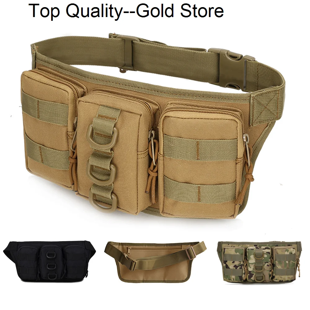 

Men Waist Fanny Pack Hip Bum Bags For Camping Military Assault Nylon Sports Climb Travel Hiking Male Belt Sling Chest Bag