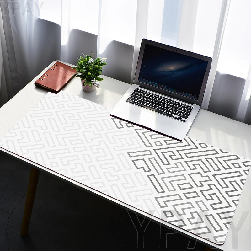 Grande Gaming Mousepad para Grande Gamer Mouse Pads Preto e Branco Tapetes de Teclado de Borracha Desk Pad 100x50cm