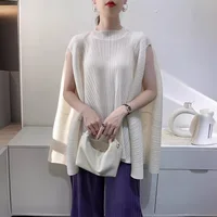 Miyake plissé grande taille T-shirt Niche Design Sense hauts femmes 2025 été haut de gamme ample plissé à manches courtes T-shirt femmes 1