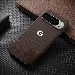 Luxury Business Woven Denim Leather Slim Case - Half - pack Shockproof Hard Cover - Google Pixel 10 (X6)