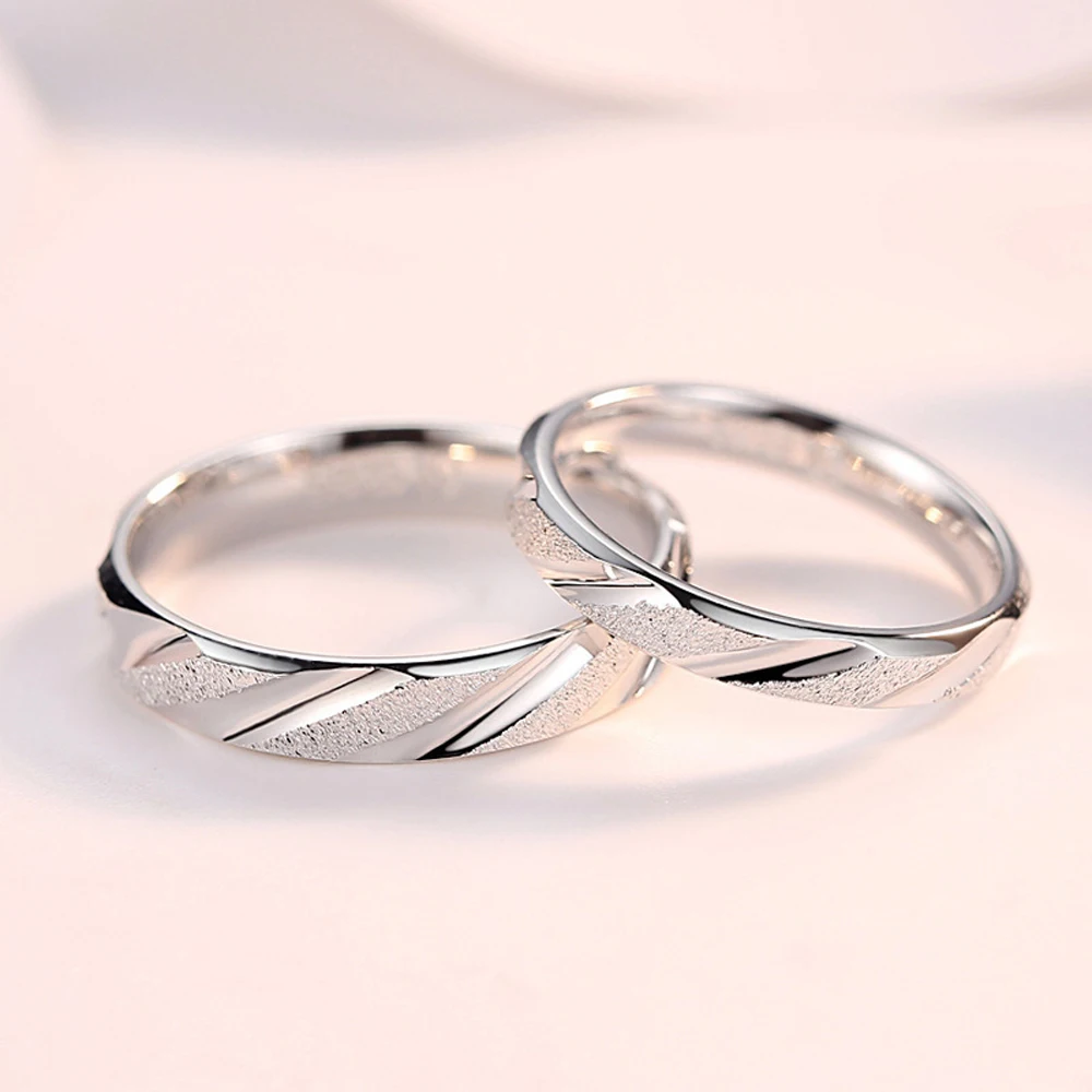 Daifuni 100% S925 Sterling Silver Frosted Finger Rings For Woman Men Wedding Band Top Quality Engagement Fine Party Jewelry 4