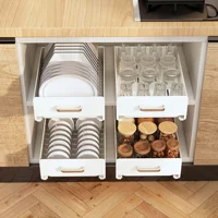 Non-Installation Kitchen Shelf Dish Organizer Cabinet Pull-out Rack Multifunctional Spice Bowls Chopsticks Racks Under Sink 2