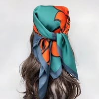 Luxury Brand 2024 Silk Square Scarf Women Cat Neck Hair Tie Band Beach Hijab Kerchief Head Headbands Bandana Female Foulard 70cm 1