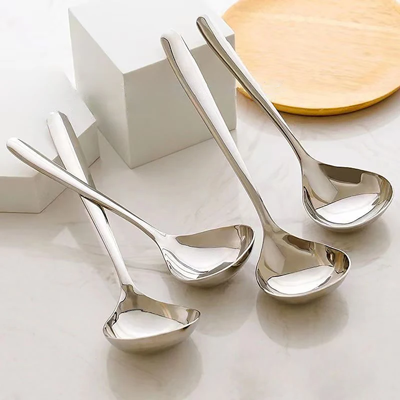 Stainless Steel Big Head Round Spoon for Kitchen
