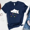 Cat Throwing Dice T-Shirt Role Playing Game Shirt Cute Cat Graphic Tee RPG Tee Funny DND Gaming Shirts Retro Short Sleeve Tshirt 3
