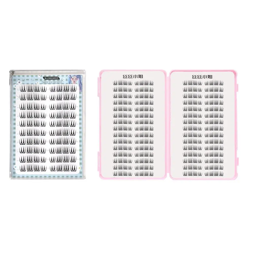 DIY-Wimpernverlängerungen im koreanischen Stil, falsche Wimpern, C-Locken, schwarz, gemischte Länge, kleberfrei, U-Form, individuelle Cluster-Wimpern ﻿ – Detail 3