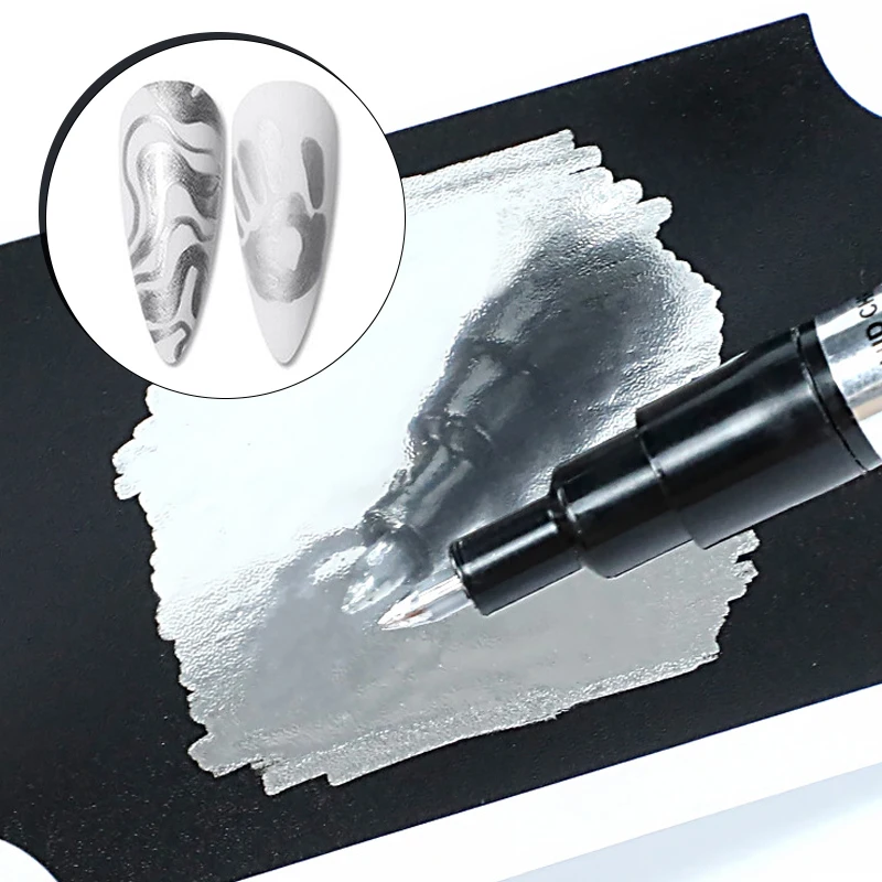 Metallic Silver Gold Nail Polish Pen Spring Summer Nail Drawing Brush For Design Graffiti Painting Pencil Lines Manicure Tools nail art tools nail polish nail art pen