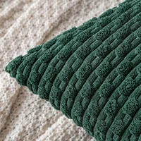 Dark Green Throw Pillow Covers 16x16 Inch Decorative Couch Cushion Cover Soft Corduroy Boho Home Decor for Bed Sofa Living Room 5