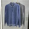 High Quality Men's Half-high Zipper Twisted Pullover Sweater Casual Loose Long-sleeved Cashmere Knitting Sweater Man 1