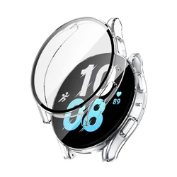 Deluxe Tempered Glass Protective Bumper Case with Screen Shield for Watch 5 pro 45mm (Clear)