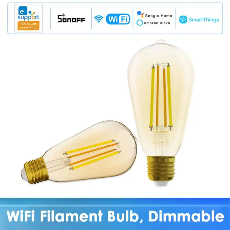 SONOFF Led Filament Bulb Vintage A60 ST64 Smart WiFi Bulb Cool And Warm