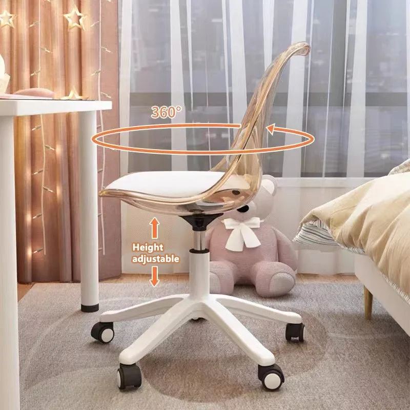 Description Picture 3 of itemModern Acrylic Shell Lounge Lift Chair Simple Home Back Stool Nordic Negotiation Business Chair Transparent Plastic Stool