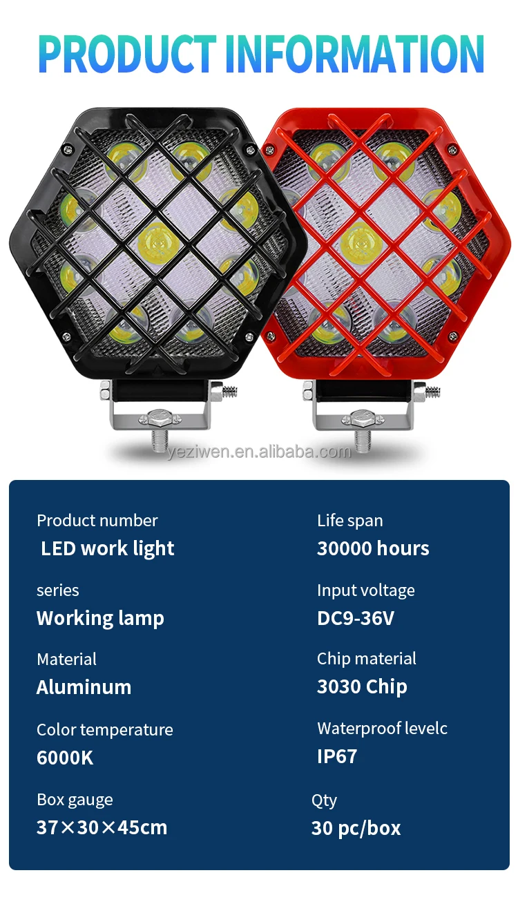 Auto Work Light 150W Led Light Round Square LED Offroad LED Bar 5.5 Inch Spot Fl