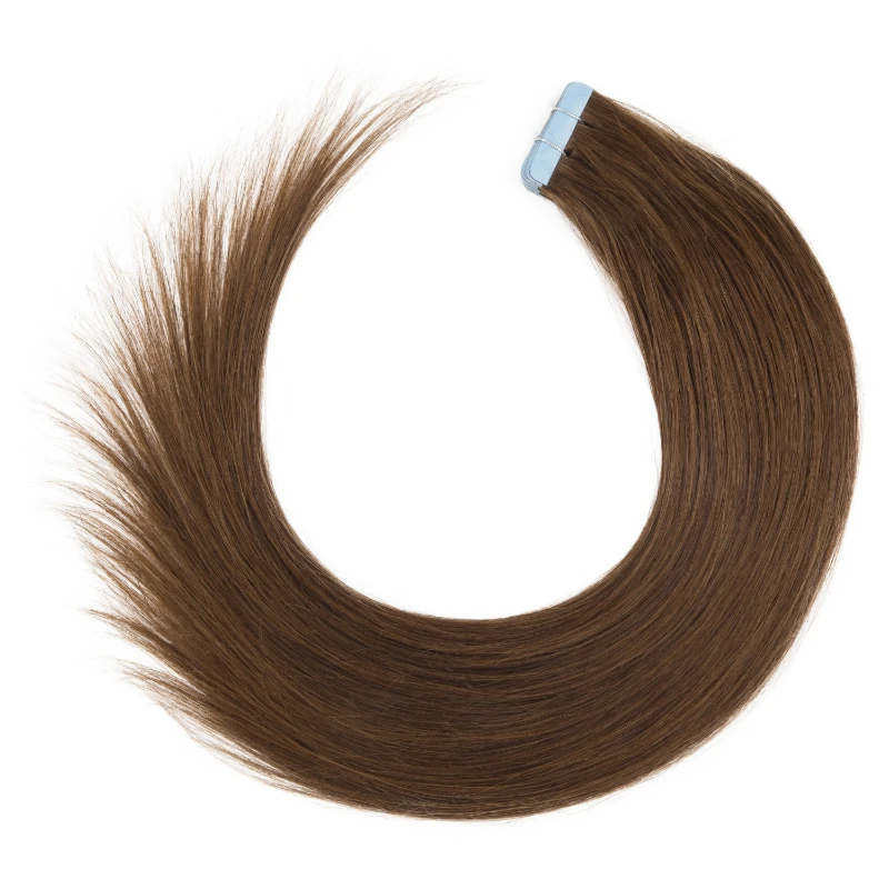 Tape in Hair Extensions Real Human Hair Dark Brown 100% Remy Human Extensions Silky Straight for Fashion Women 20 Pcs/lot
