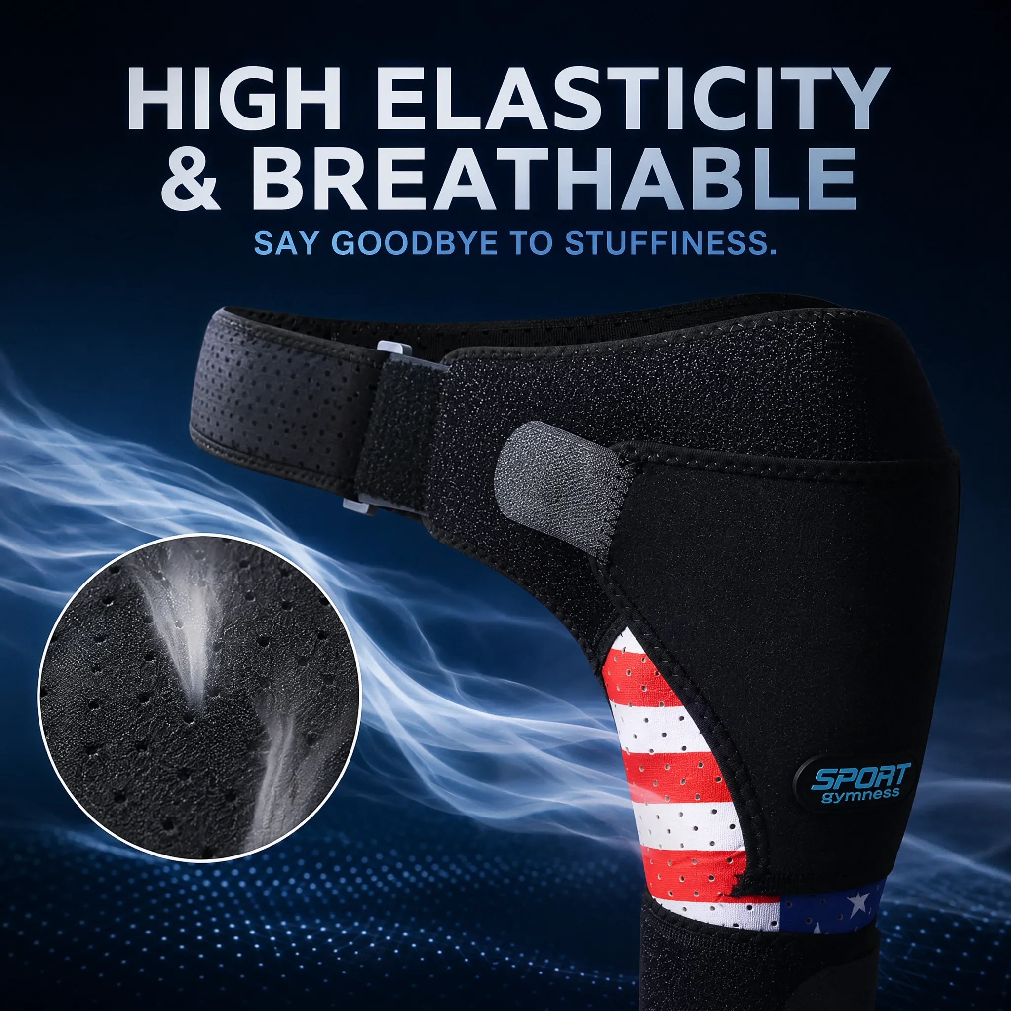 Adjustable Shoulder Support Brace with Ice Pocket - Breathable Neoprene Stability Support