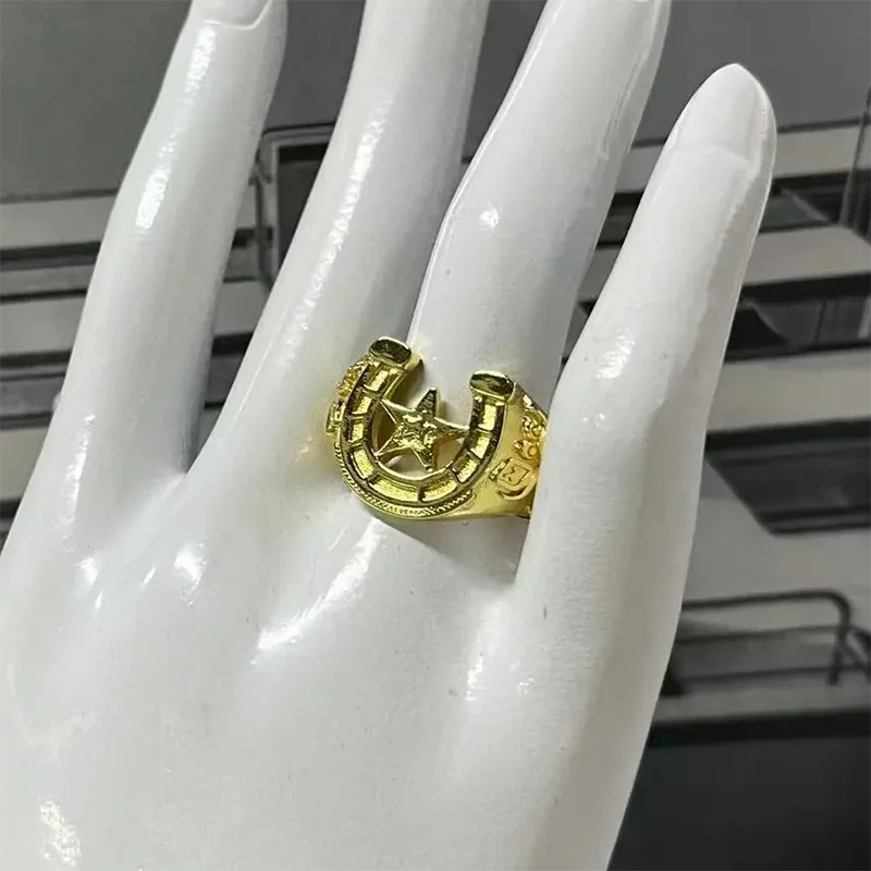PASSIONE＋ STEELBALLRUN リング ブレスレット ジョジョ ジョジョの奇妙な冒険のためのスチールボールの形をした調節可能