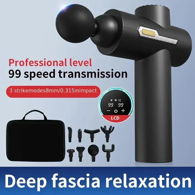 99 Level Intensity Massage Gun LED Display Fascia Deep Muscle Relax Body Massager Electric Fitness Equipment Noise Reduction - Image 2