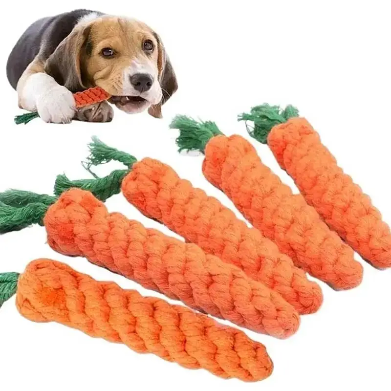 Durable Knotted Carrot Dog Toy