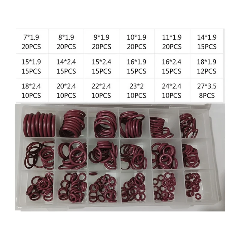 O Ring Set Air Conditioning Repair Kit O Ring Set Seal Kit R134a R12 HNBR Rubber O-Rings Assortment for Car Automotive Air Conditioner A/C System Repair Tool