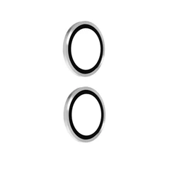 Enhanced Rear Camera Lens Protector with Metal Ring and Glass for Moto Razr 40 Ultra (Silver)