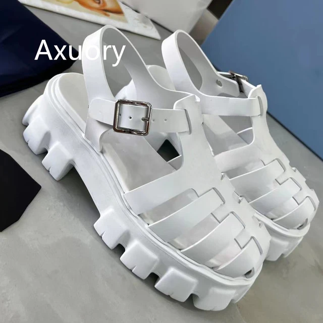 Summer casual soft sole comfortable slippers thick sole mixed color genuine  leather open toe outdoor versatile flat shoes - AliExpress
