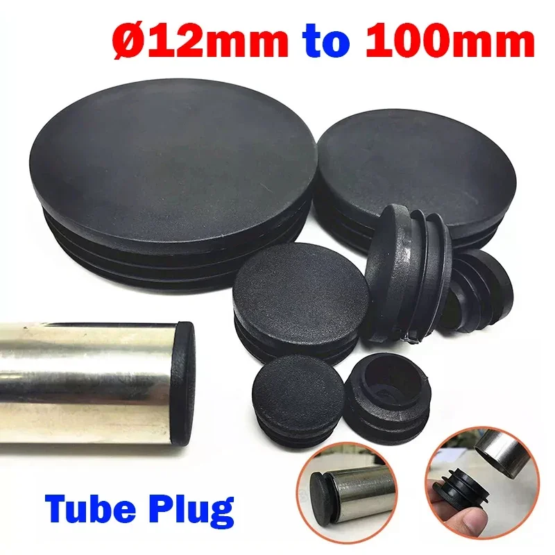 Pipe end cap Silicone rubber caps Rubber caps Silicone rubber plugs 5/10/20/30Pcs Round Plastic Blanking End Caps Pipe Tube Inserts Plugs Bungs Black &Oslash; 12mm-100mm