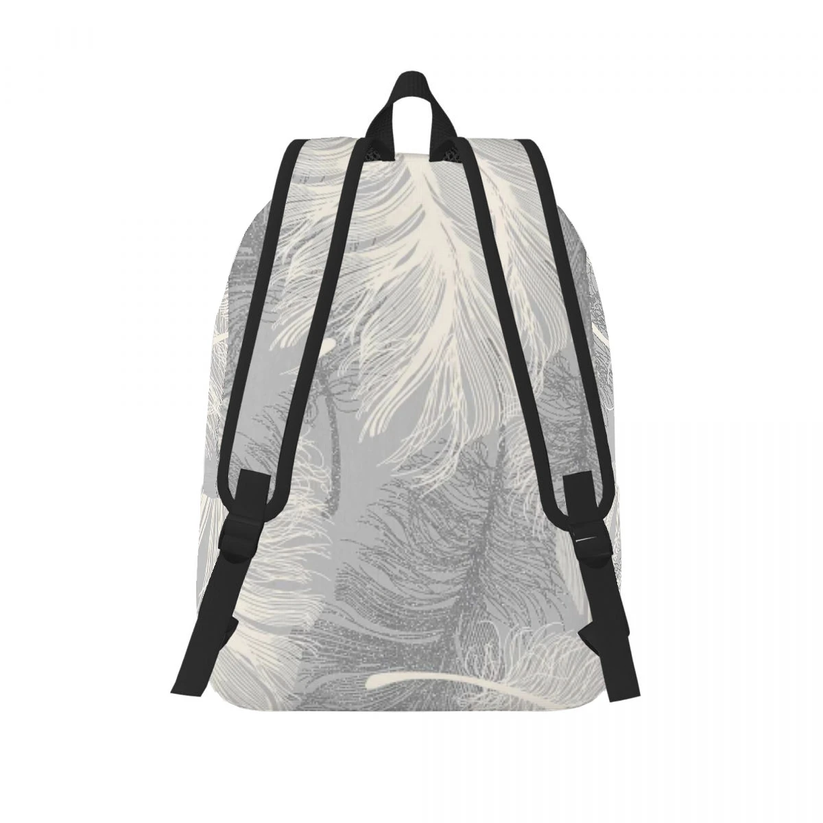 Feather Printing Backpack Casual Lightweight Laptop Backpack Men Women Travel Bag Outdoor Canvas Daypack