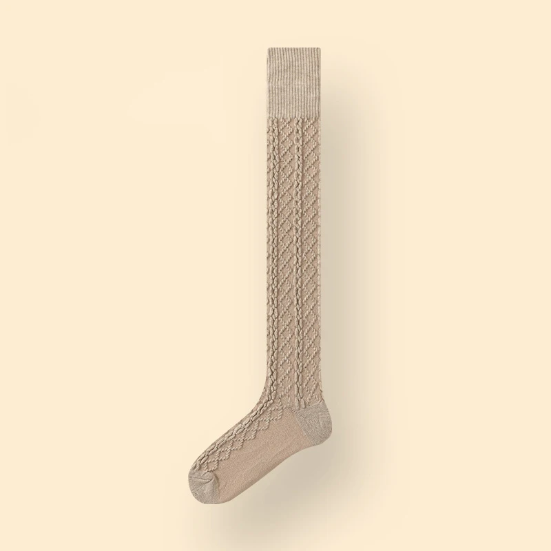 1 paar Herbst Winter Frauen Wolle Gemischt Knie Hohe Socken Dicke Warme Weiche Bequeme Modische Frauen Casual Lange Röhre Socken – Detail 16