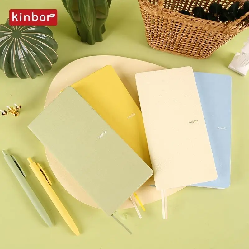 Kinbor Weekly Plan Notebook Agenda 2023 2022 Planner Schedule Diary Journals Todolist Notepad Kawaii Stationery Supplies Gift kinbor weekly plan notebook agenda 2023 2022 planner schedule diary journals todolist notepad kawaii stationery supplies gift