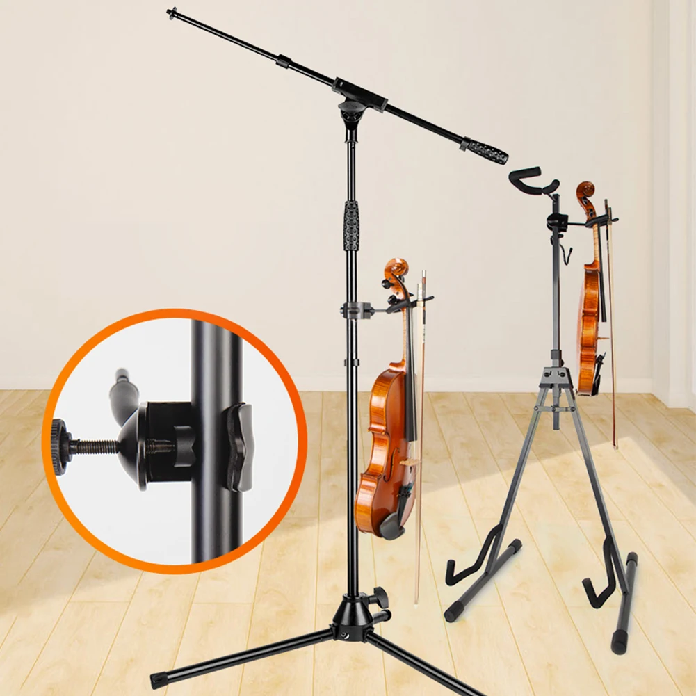 Violin Hanger Microphone Or Sheet Music Stand Violin Holder for Desktop Violin and Viola Hanger for Home and Studio Music Room