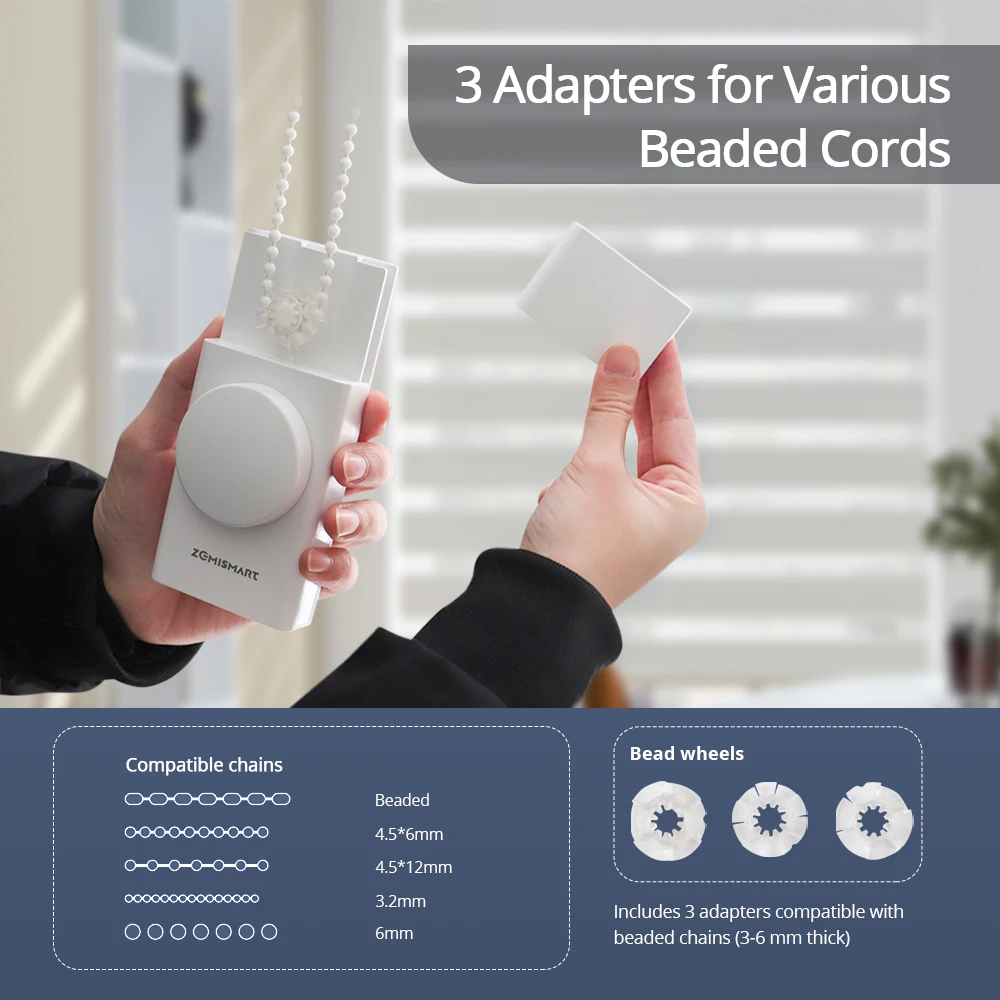 ZigBee 스마트 DIY 전동 체인 롤러 블라인드 드라이버(Tuya Zigbee 허브를 통해 충전식 전기 모터 Alexa Google 홈 음성)