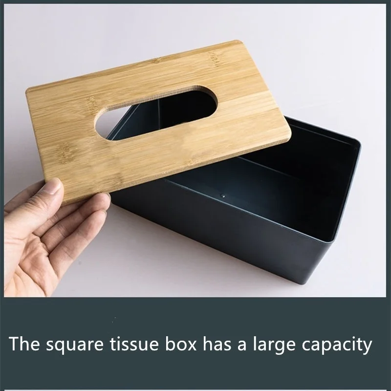 Tissue Box Napkin Holder Case Paper Box Container Bamboo Cover Solid Wood Hotel Storage Box Home Table Decoration 4