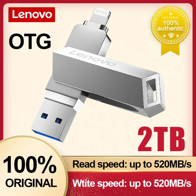 Lenovo-Clés USB 2 en 1, clé USB 3.0, clé USB 1 To, clé USB avec porte-clés  pour PC, voiture, TV, PS4, PS5, livraison gratuite - AliExpress