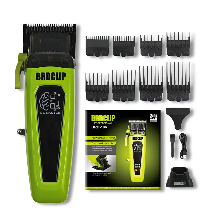 BRDCLIP Professional Electric Hair Clipper BRD 106 Hair Trimmer for Man 7500RPM with Base 5-adjusted DLC Blade Barber Machine - Image 9