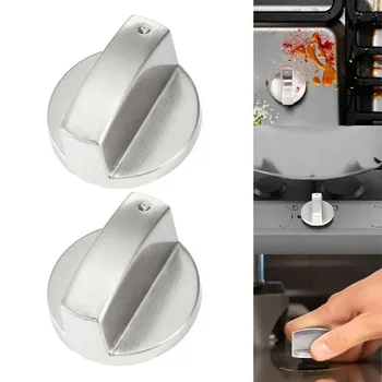 2pcs 6/8mm Stove Control Knobs Gas Hob Knob Metal Range Burner Switch Button Zinc Alloy Knobs Replacement for Cooktop Stove Oven