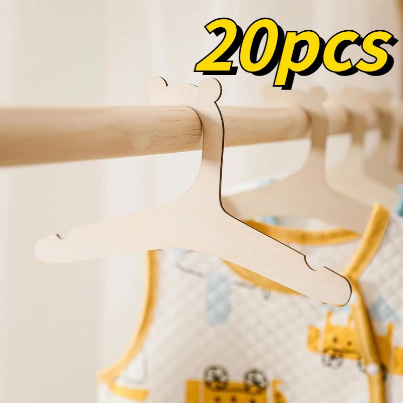 15/10pcs Wooden Baby Clothes Hanger Diy Creative Room Decoration Kids