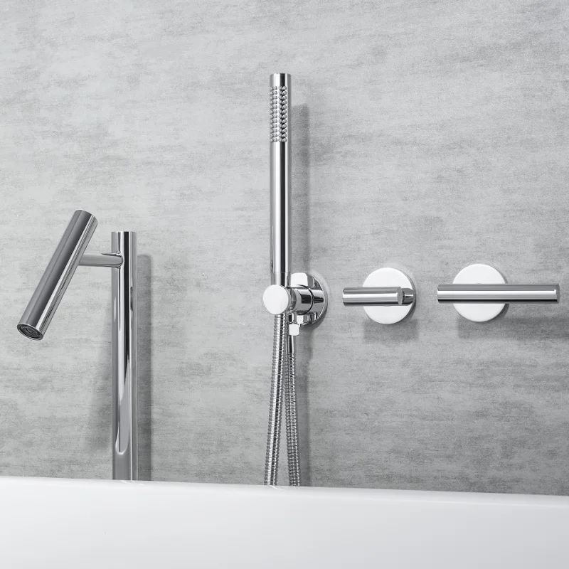 Bathtub Faucet Hand Held Bathroom Shower Faucet Floor Stand Taps Mixer Wall Mounted Split Body Torneiras Banheira Bath Tub