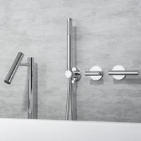 ก๊อกน้ําอ่างอาบน้ํามือถือห้องน้ําก๊อกน้ําขาตั้งก๊อกน้ําติดผนังแยก Body Torneiras Banheira อ่างอาบน้ํา 3