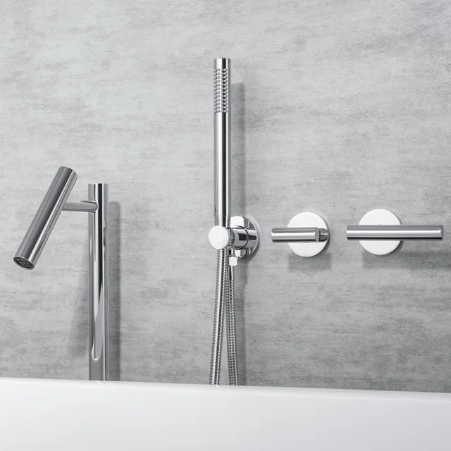 ก๊อกน้ําอ่างอาบน้ํามือถือห้องน้ําก๊อกน้ําขาตั้งก๊อกน้ําติดผนังแยก Body Torneiras Banheira อ่างอาบน้ํา 3