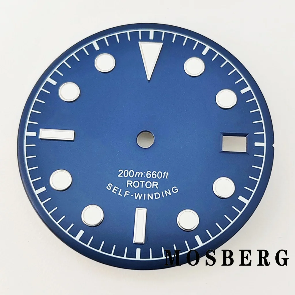 Sterile Green Luminous Watch Dial with Date Window, 30.5mm