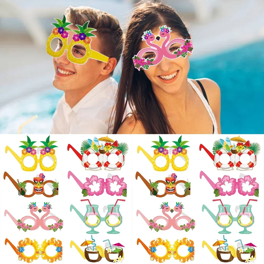 Summer Party Photo Booth Props Frame Set - Tropical Hawaiian Luau Pool Party Decorations & Cake Toppers - View #8
