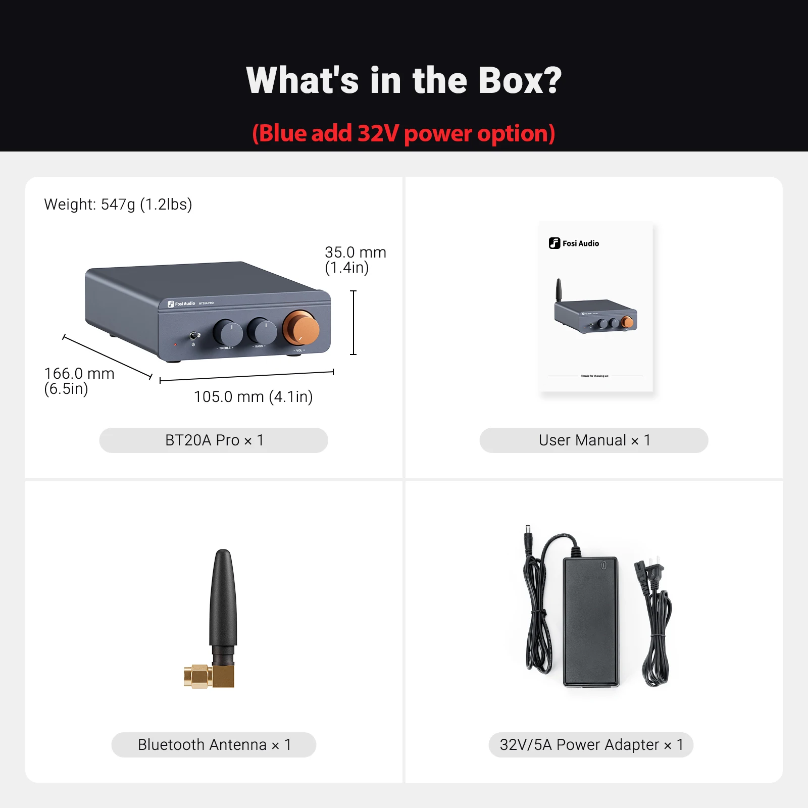 Fosi Audio BT20A プロ TPA3255 Bluetooth サウンドパワーアンプ 300