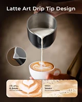 Mousseur à lait et cuiseur vapeur, mousseur électrique 8 en 1 pour café, cuiseur à lait amovible de grande capacité de 400 ml, lavable au lave-vaisselle 5